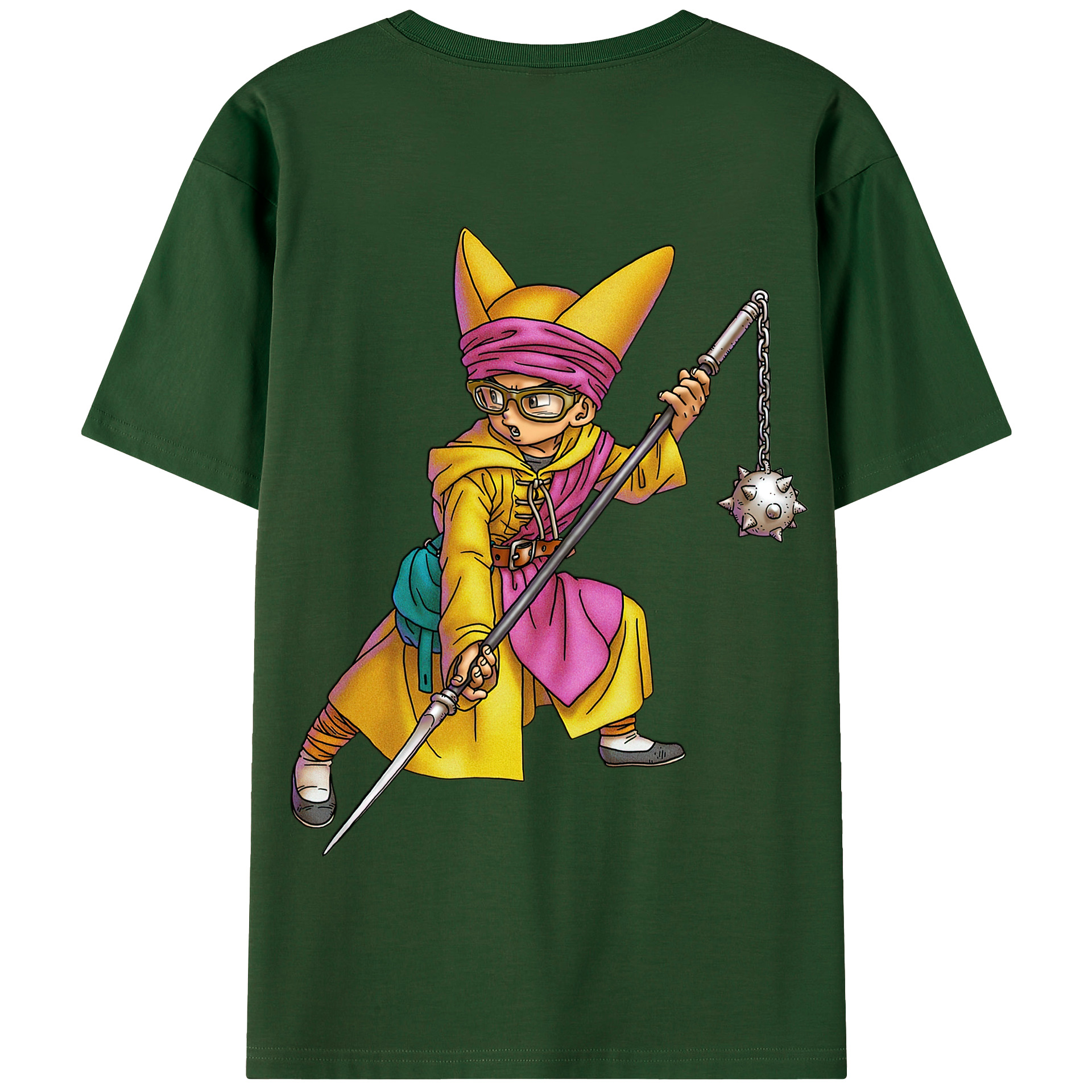 （画像用） ドラゴンクエスト Doragon Kuesuto Dragon Quest 綿100％半袖Tシャツ（背面プリント）